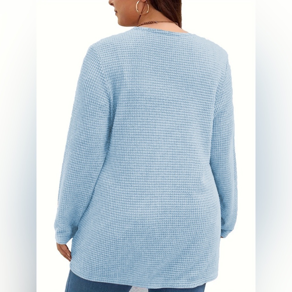 Plus Size Open Front Long Sleeve Knit Cardigan - Picture 6 of 10